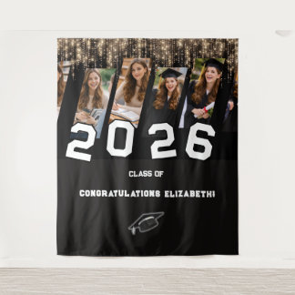 Custom Graduation Backdrop Photo Collage Wandteppich