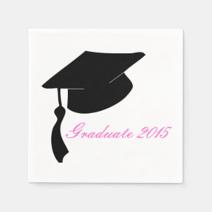 Custom Graduation Cap Party Paper Napkin Set Serviette