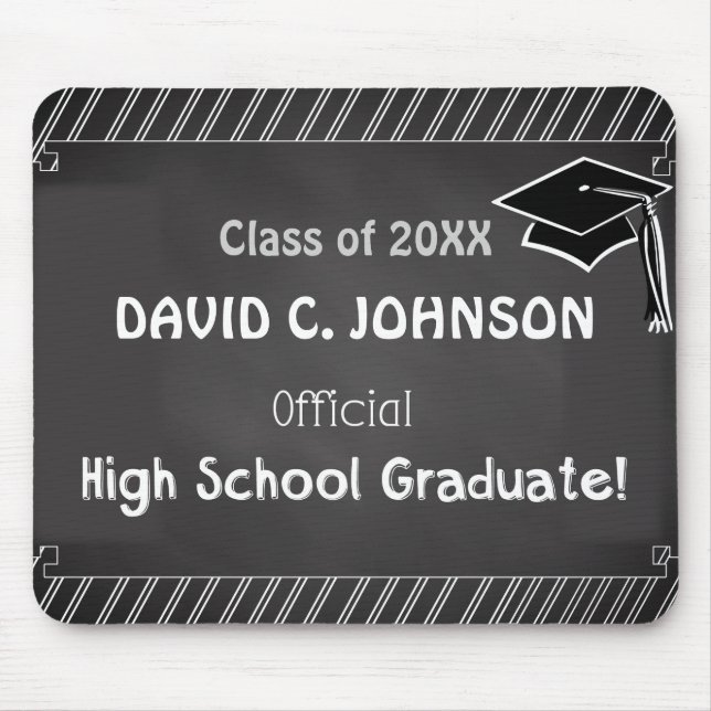 Custom Graduation Congratulations Chalkboard Look Mousepad (Vorne)