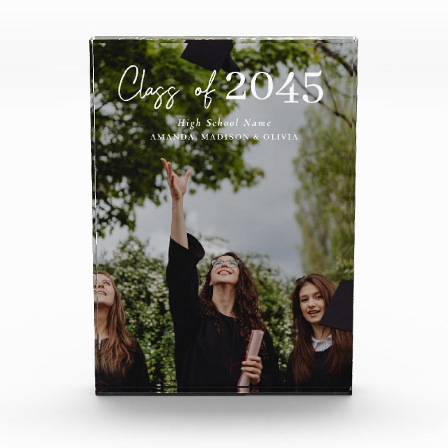 Custom Graduation Farewell Gift Photo Block (Vorderseite)