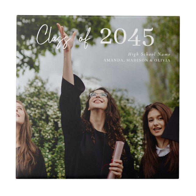 Custom Graduation Farewell Gift Photo Fliese (Vorderseite)