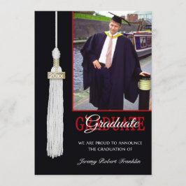 Custom Graduation Party Einladung Red & Black Tass