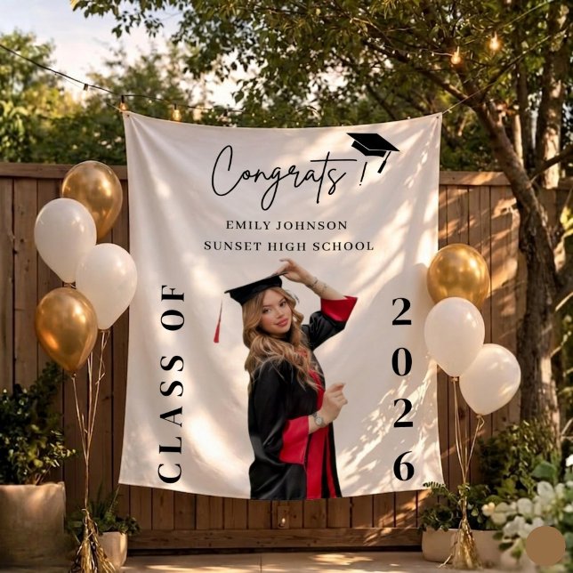 Custom Graduation Photo Backdrop Banner Class  Wandteppich (Von Creator hochgeladen)