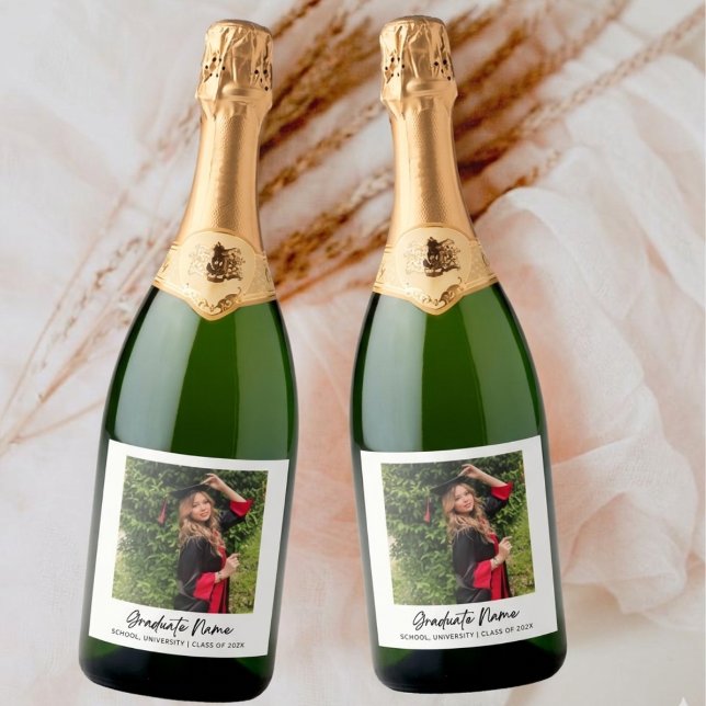 Custom Graduation Photo Champagne Bottle Label  (Von Creator hochgeladen)