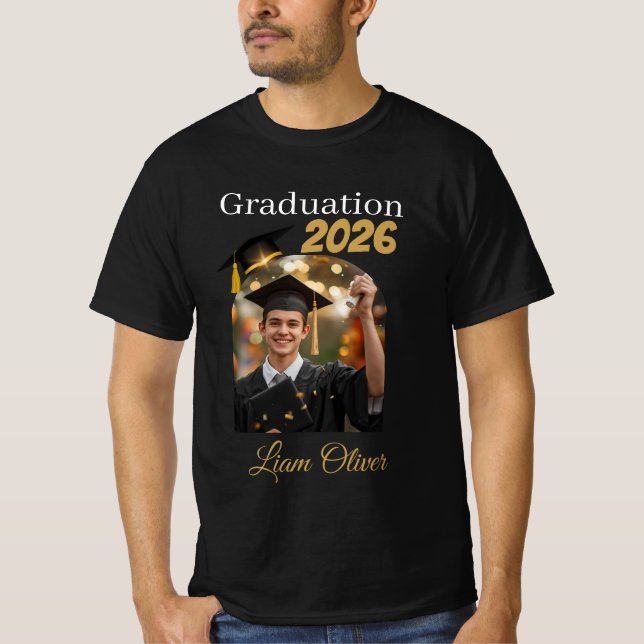 Custom Graduation Photo Shirt Class of 2026 (Vorderseite)