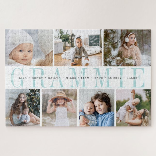 Custom Grammie 7 Foto Grandchildren Collage (Horizontal)