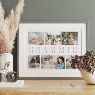Custom Grammie 7 Foto Grandchildren Collage Poster