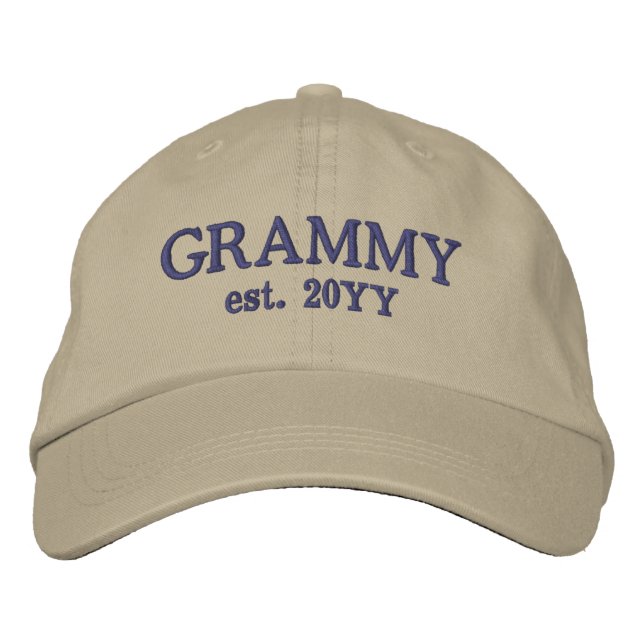 Custom Grammy Est. | Geschenke für Oma Bestickte Baseballkappe (Vorderseite)