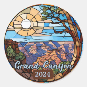 Custom Grand Canyon Imitate verklebtes Glas Runder Aufkleber