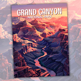 Custom Grand Canyon Sunset Panorama Wasserfarbe Postkarte