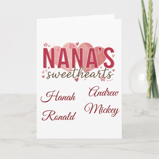 Custom Grandkids Names Greeting Card Karte (Vorderseite)