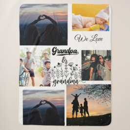 Custom Grandkids Pictures & Names Cozy Throw Sherpadecke