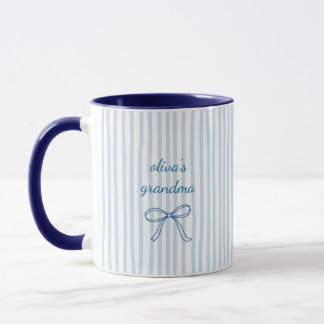 Custom Grandma Blue Stripe Tasse