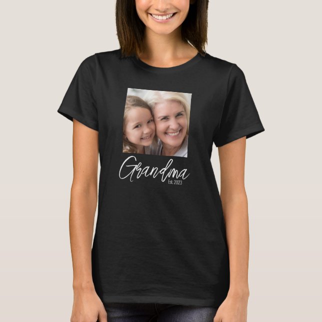 Custom Grandma Established Photo T-Shirt (Vorderseite)