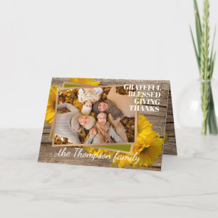 Custom Grateful gesegnet geben Dank Urlaubskarte Feiertagskarte