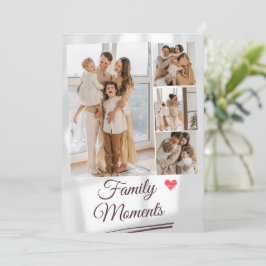 Custom Grau Minimalistisch Family Foto Collage Feiertagskarte