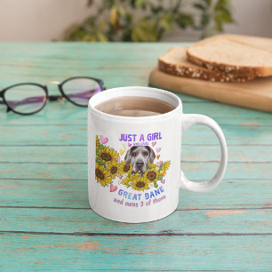 Custom Great Dane Lover Sonnenblumen Trainer Flora Kaffeetasse