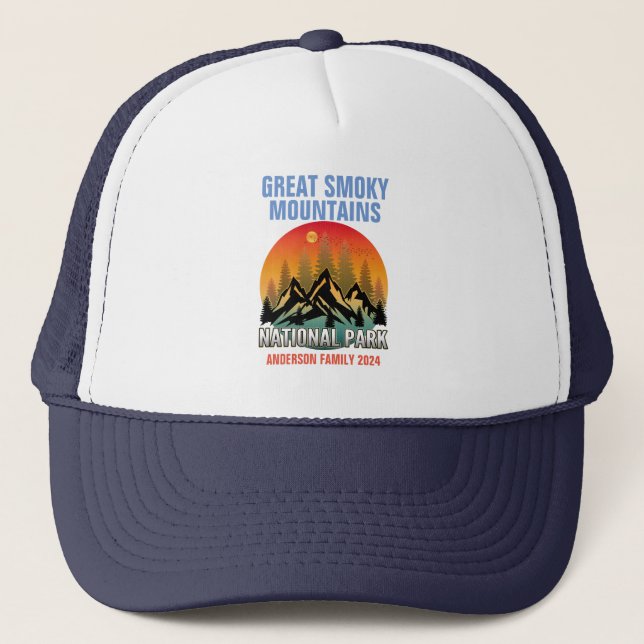 Custom Great Smoky Mountains National Park Truckerkappe (Vorderseite)