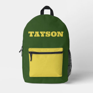 Custom Green and Yellow Bedruckter Rucksack