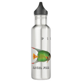 Custom Green Angel Fish Pisces Astrological Sign Edelstahlflasche