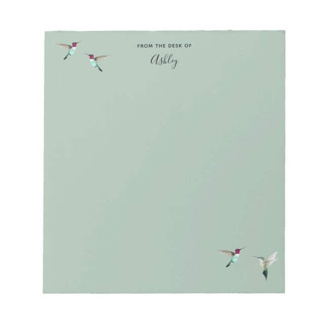 Custom Green Anna’s Hummingbirds Notepad Notizblock (Vorderseite)