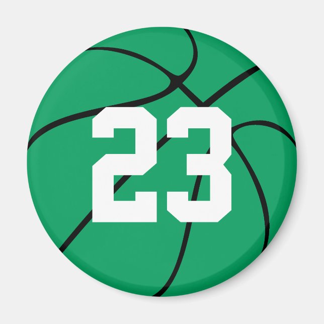 Custom Green Basketball Round Kühlschrankmagnet (Vorne)