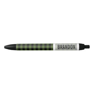 Custom Green Black Buffalo Lumberjack Karo Kugelschreiber