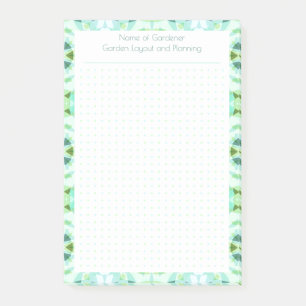 Custom Green Blue Dot Grid Garden Layoutplaner Post-it Klebezettel
