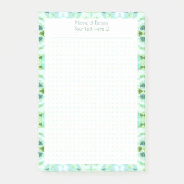 Custom Green Blue Dot Grid Student Geschenkplaner Post-it Klebezettel