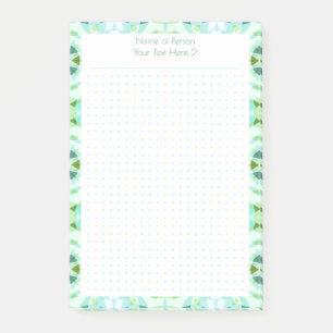 Custom Green Blue Dot Grid Student Geschenkplaner Post-it Klebezettel