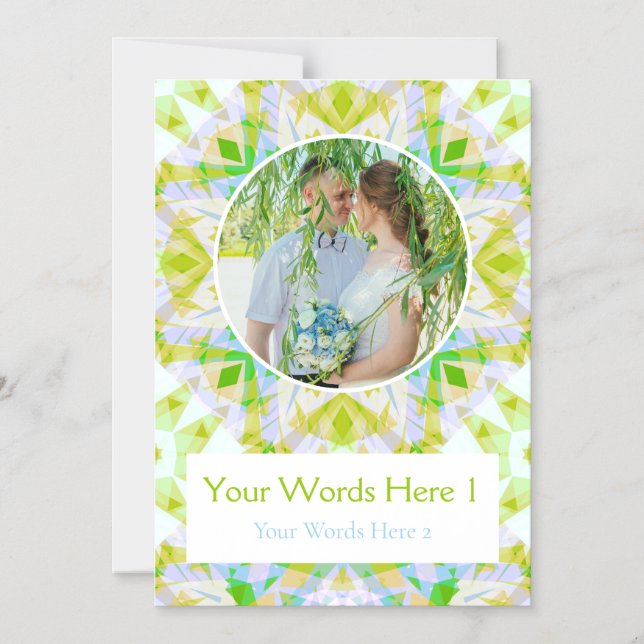 Custom Green Blue Wedding Magnetic Dankeschön Card Magneteinladung (Vorderseite)