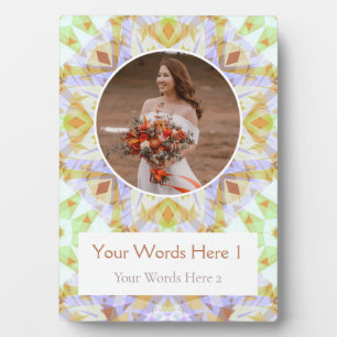 Custom Green Brown Star Hochzeitspende Fotoplatte