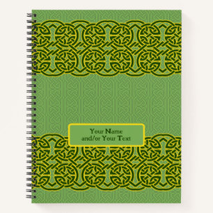 Custom Green Celtic Knüpfarbeit Spiral Notebook Notizbuch