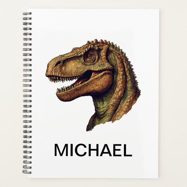 Custom Green Dinosaur T-Rex Tyrannosaurus 2025 Planer (Vorderseite)