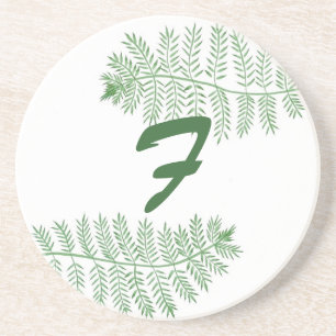 Custom Green Fern Monogram Untersetzer von Cheryls