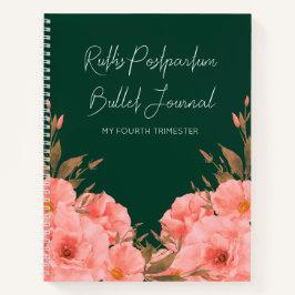 Custom Green Floral Postpartum Journal | New Moms Notizbuch
