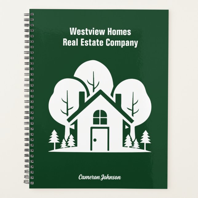 Custom Green Forest House Real Estate Company Planer (Vorderseite)