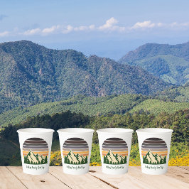 Custom Green Forest Mountain Party Pappbecher
