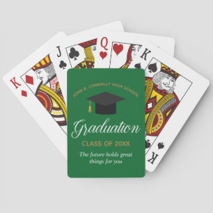 Custom Green Gold Abschluss 2025 Graduate Gift Spielkarten