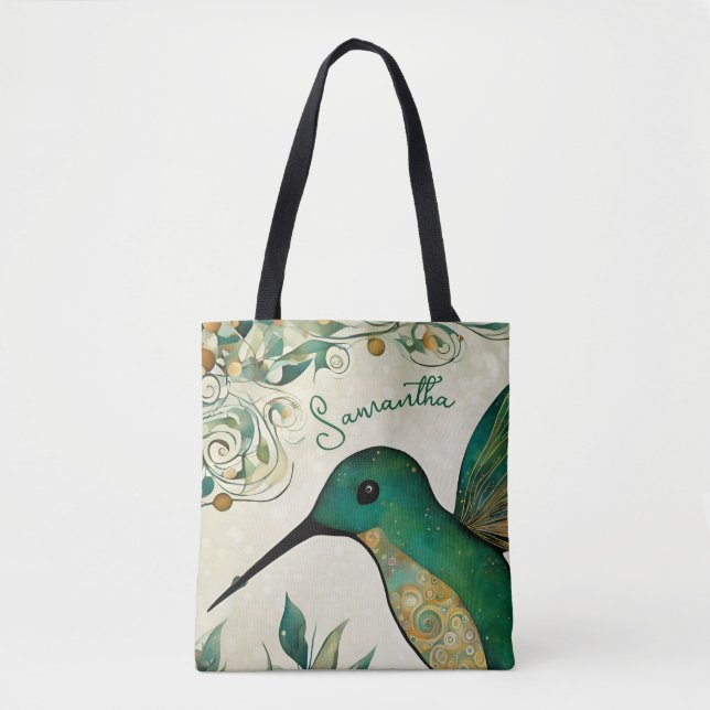 Custom Green Hummingbird Tasche (Vorderseite)