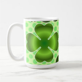 Custom Green Lucky Clover Pattern Gift Kaffeetasse