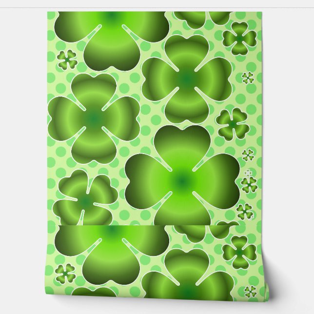 Custom Green Lucky Clover Pattern Gift Tapete (Abrollen)