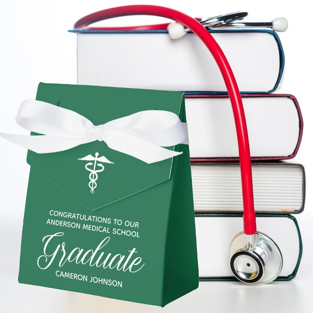Custom Green Medical School Graduation Party Geschenkschachtel (Von Creator hochgeladen)