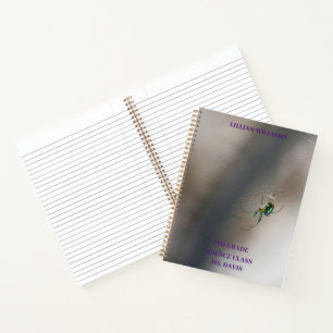 Custom Green Orb Weaver Spider School Notizbuch