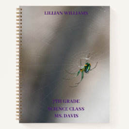 Custom Green Orb Weaver Spider School Notizbuch