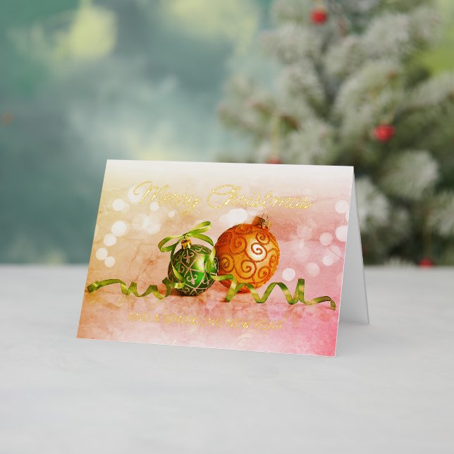 Custom Green Pink Orange Gold Tree Ornamente Gold (Feiertag In Situ)