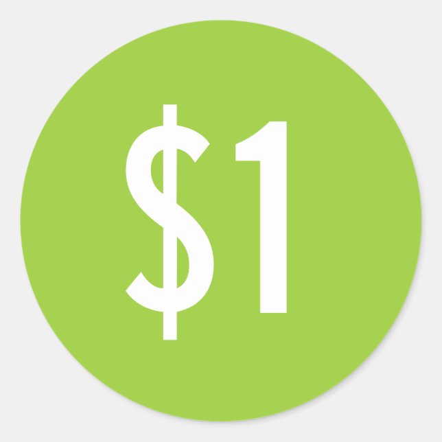 Custom Green Price Aufkleber (Vorderseite)