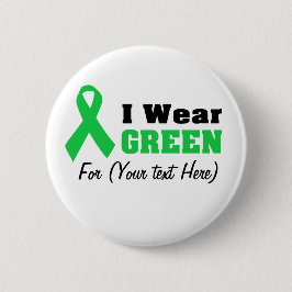 Custom Green Ribbon Awareness Button