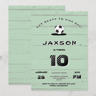 Custom Green Soccer Birthday Invitation Einladung