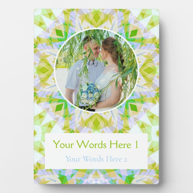Custom Green Star Hochzeit-Jubiläum Foto Geschenk Fotoplatte (Vorderseite)